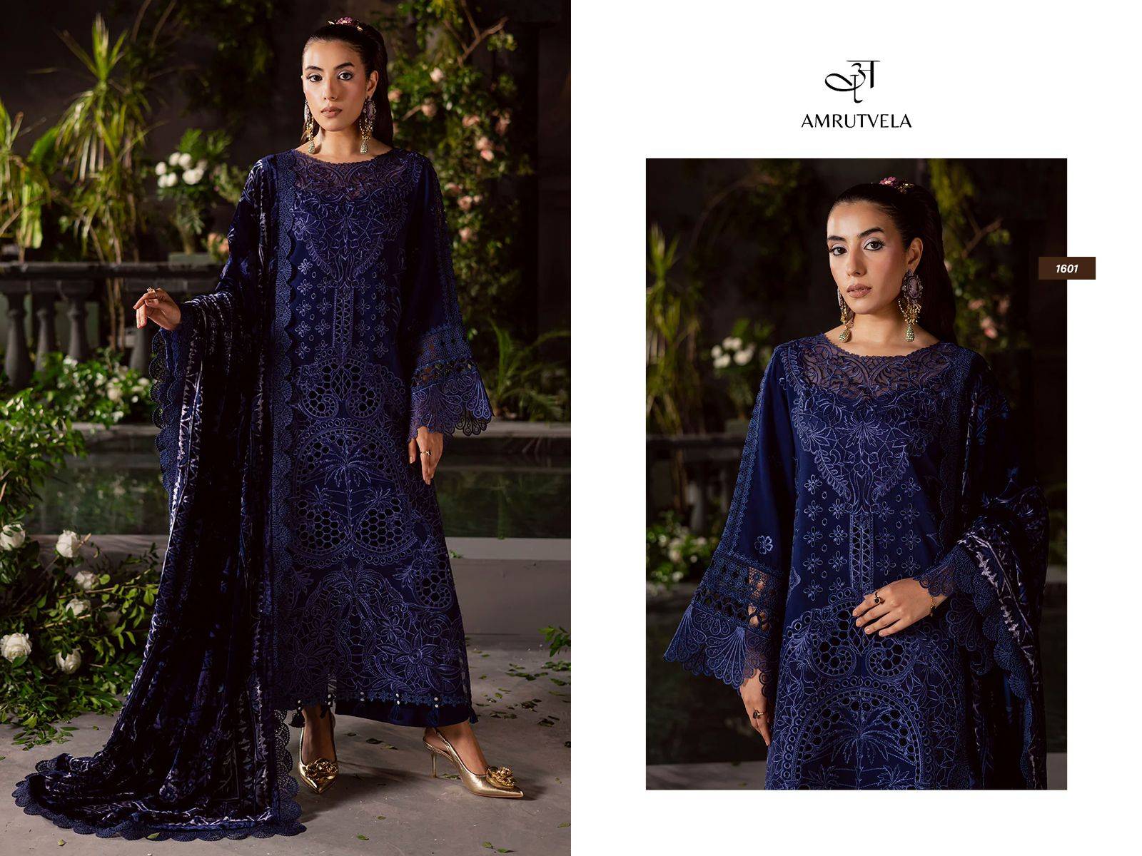 MAHNOOR Luxury Rayon Collection by Amrutvela textile 1601 TO 1606 SERIES Pakistani Stylish Embroidered Pure Rayon Dresses At Wholesale Price